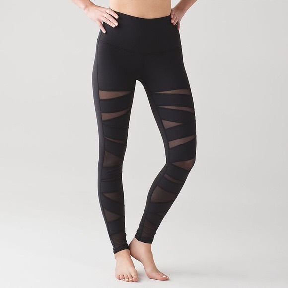 lululemon athletica Pants - Lululemon Black Wunder Under Tech Mesh